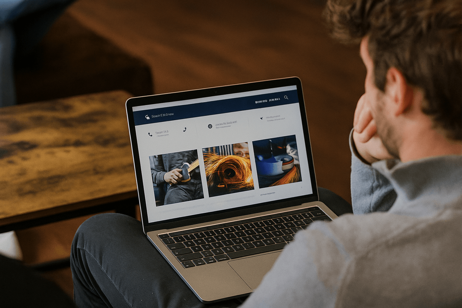 Team of digital marketers collaborating on laptops in modern office